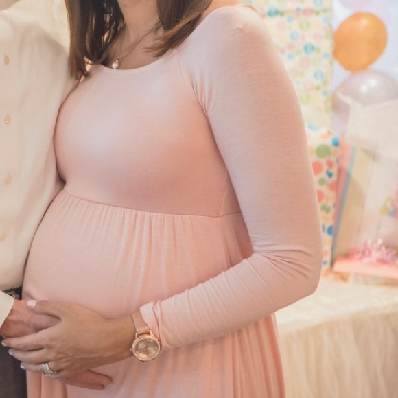 Pinkblush off shoulder maternity dress - Picture 2 of 5